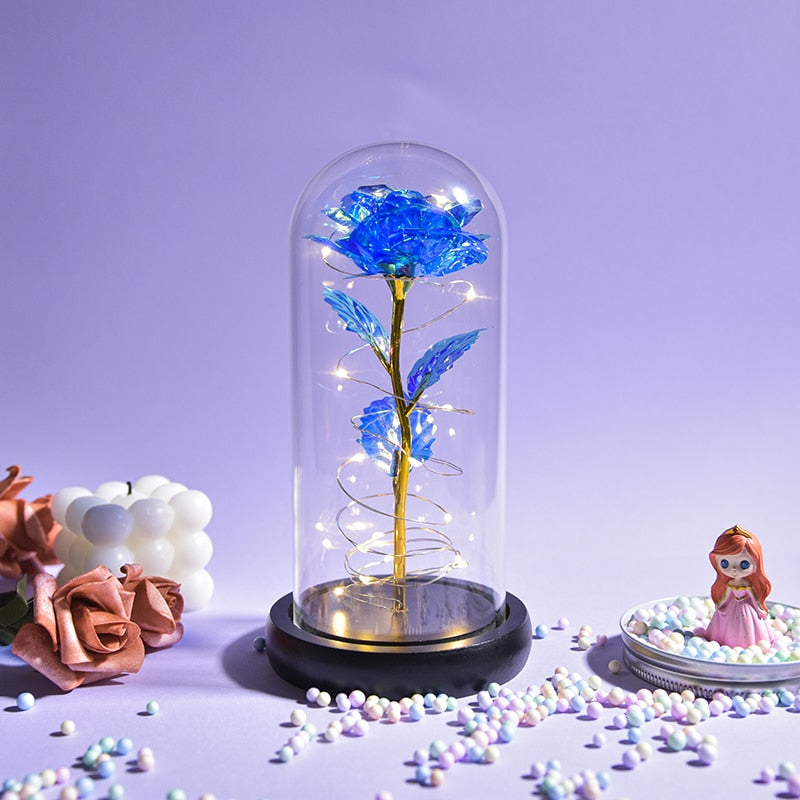 Valentine Gift Beauty and The Beast Preserved Roses In Glass