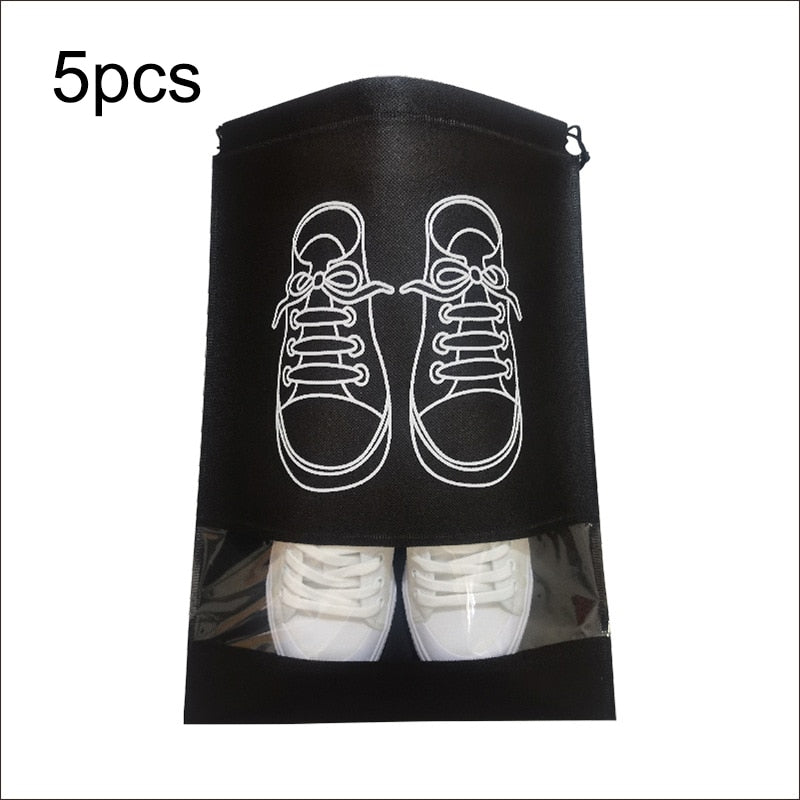 5pcs Shoes Storage Bag Closet Organizer Non-woven