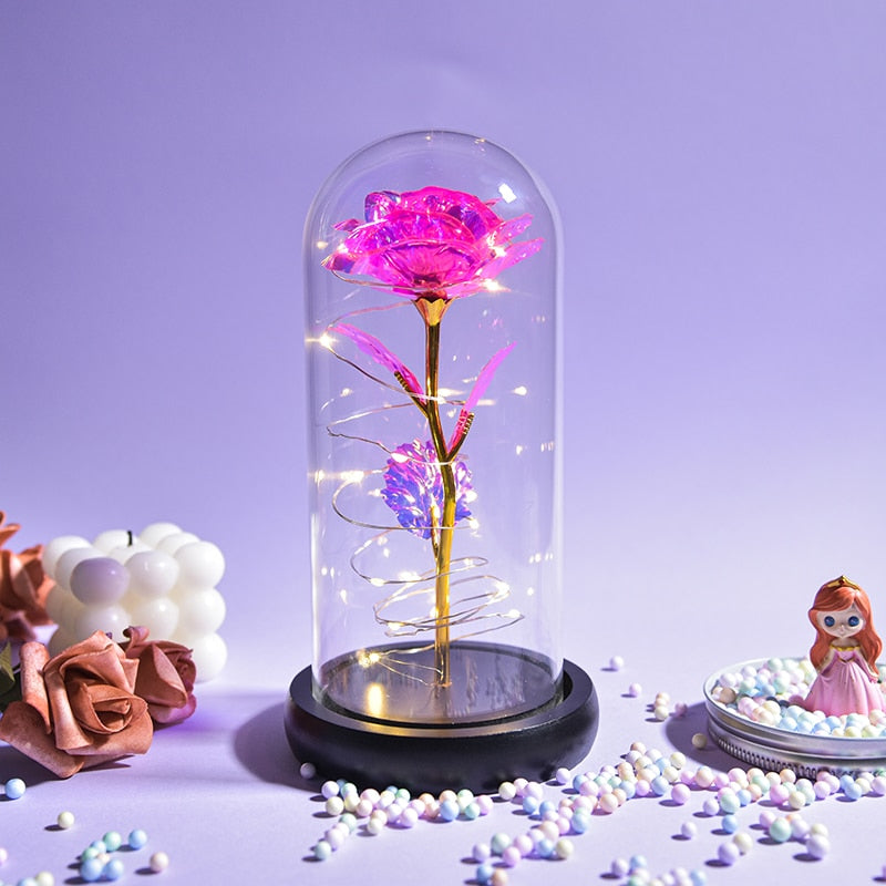 Valentine Gift Beauty and The Beast Preserved Roses In Glass