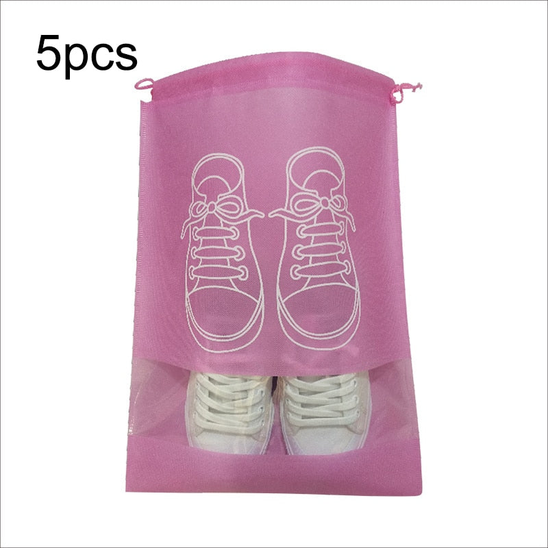 5pcs Shoes Storage Bag Closet Organizer Non-woven