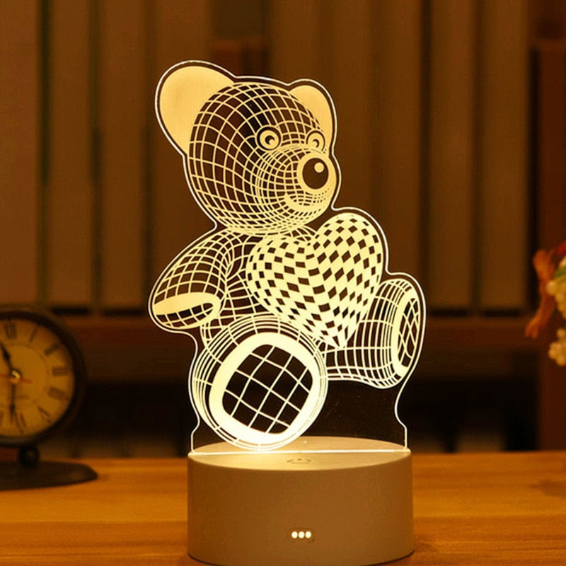 Romantic Love 3D Lamp Acrylic Led Night Lights