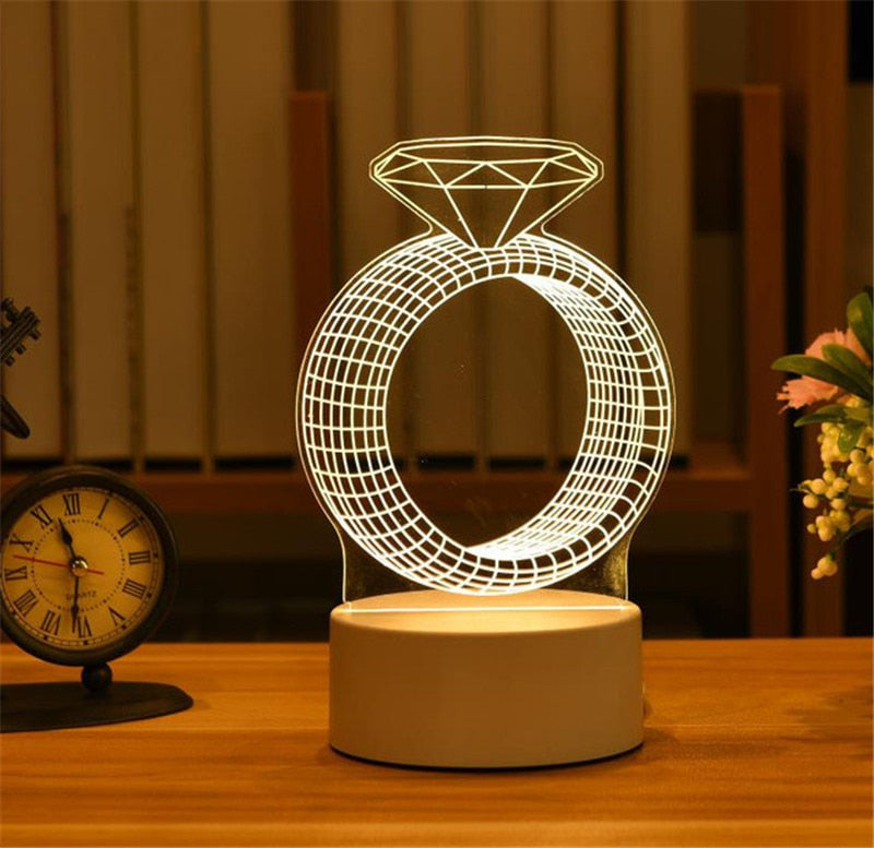 Romantic Love 3D Lamp Acrylic Led Night Lights