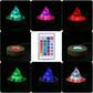 LED Light Base Round Wooden Holder For  Crystal Orgone