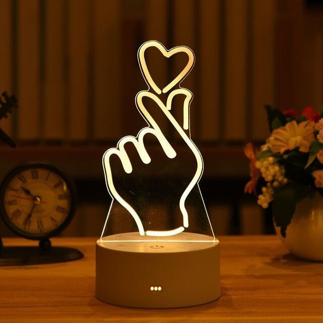 Romantic Love 3D Acrylic Led Lamp for Home