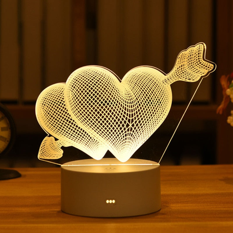 Romantic Love 3D Lamp Acrylic Led Night Lights