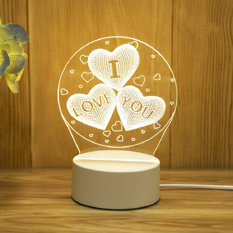 Romantic Love 3D Acrylic Led Lamp for Home