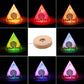 LED Light Base Round Wooden Holder For  Crystal Orgone