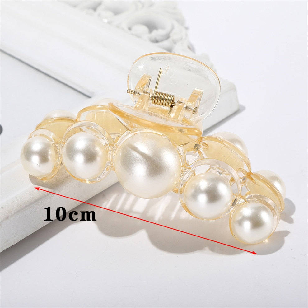 Hyperbole Big Pearls Acrylic Hair Claw Clips Big Size