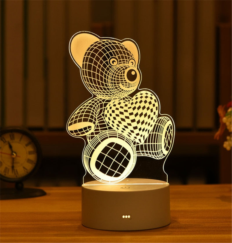 Romantic Love 3D Lamp Acrylic Led Night Lights