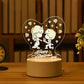 Romantic Love 3D Acrylic Led Lamp for Home