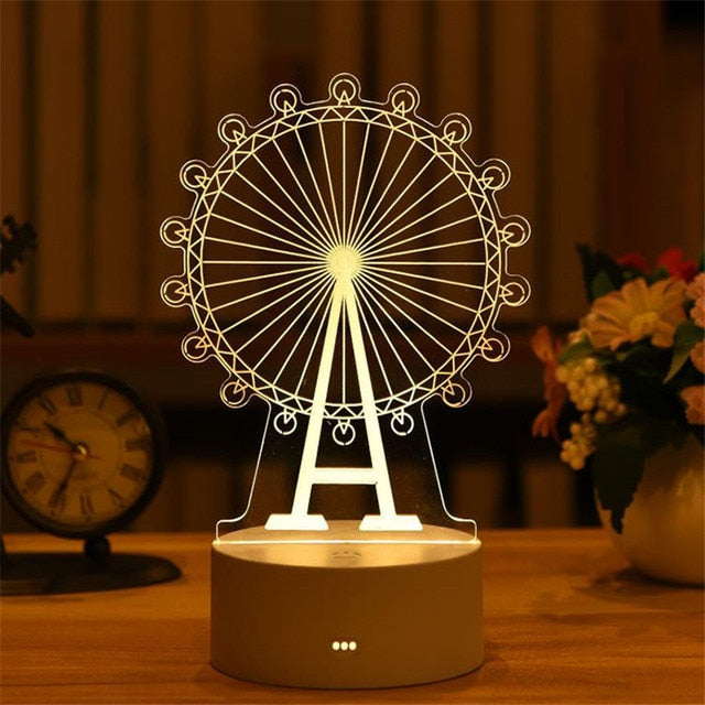 Romantic Love 3D Acrylic Led Lamp for Home