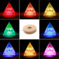 LED Light Base Round Wooden Holder For  Crystal Orgone