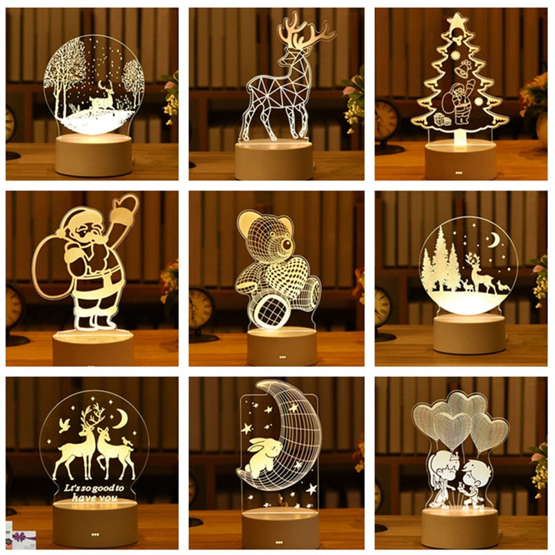 Romantic Love 3D Lamp Acrylic Led Night Lights