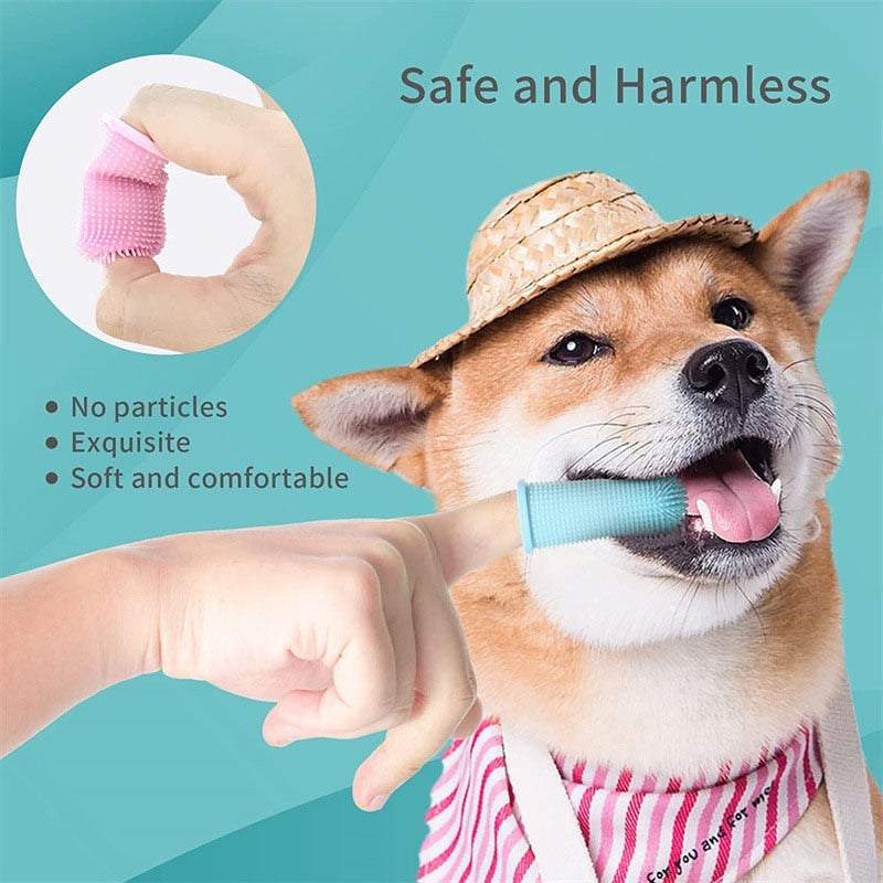 Dog Super Soft Pet Finger Toothbrush Teeth Cleaning