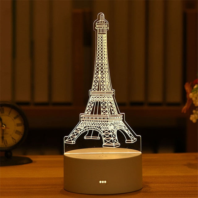 Romantic Love 3D Acrylic Led Lamp for Home