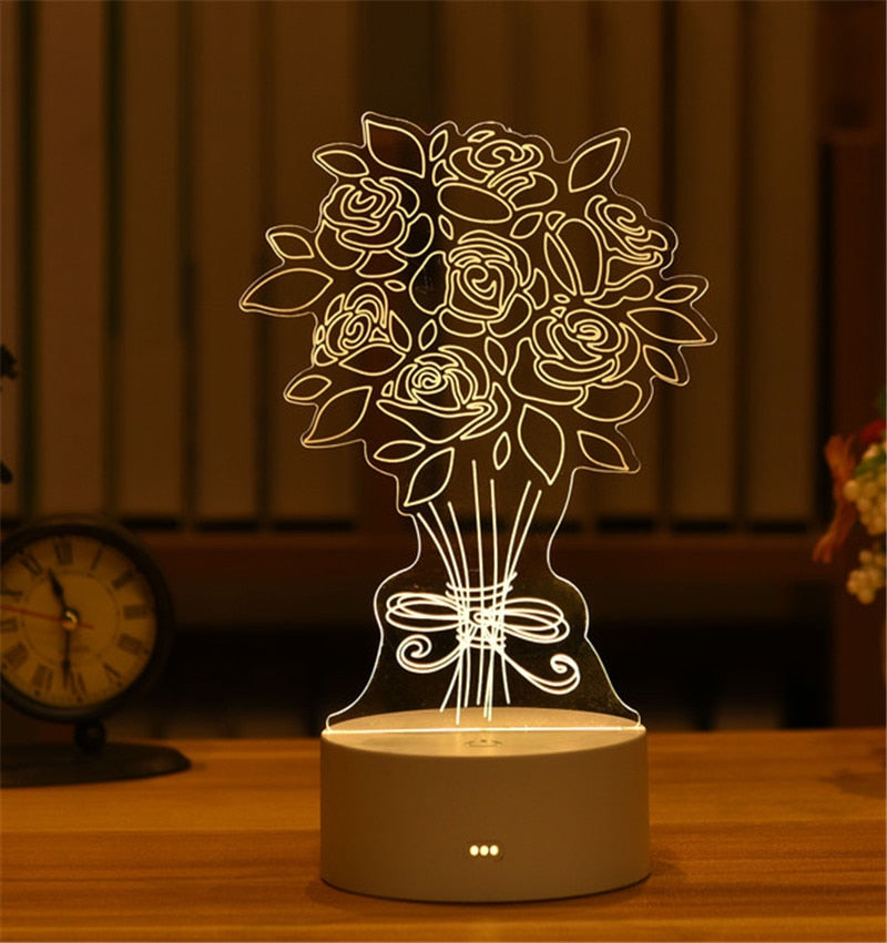 Romantic Love 3D Lamp Acrylic Led Night Lights