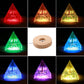 LED Light Base Round Wooden Holder For  Crystal Orgone