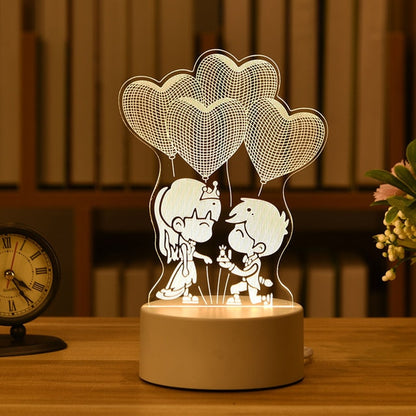 Romantic Love 3D Acrylic Led Lamp for Home