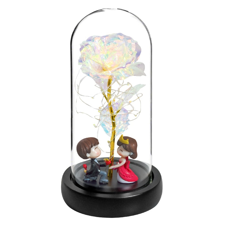 Valentine Gift Beauty and The Beast Preserved Roses In Glass