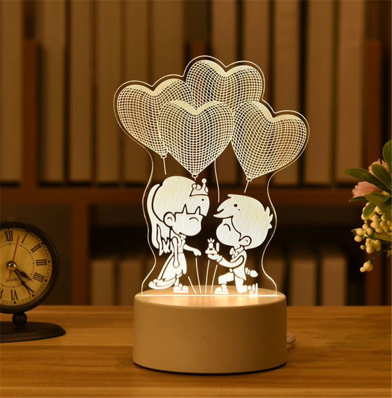 Romantic Love 3D Lamp Acrylic Led Night Lights