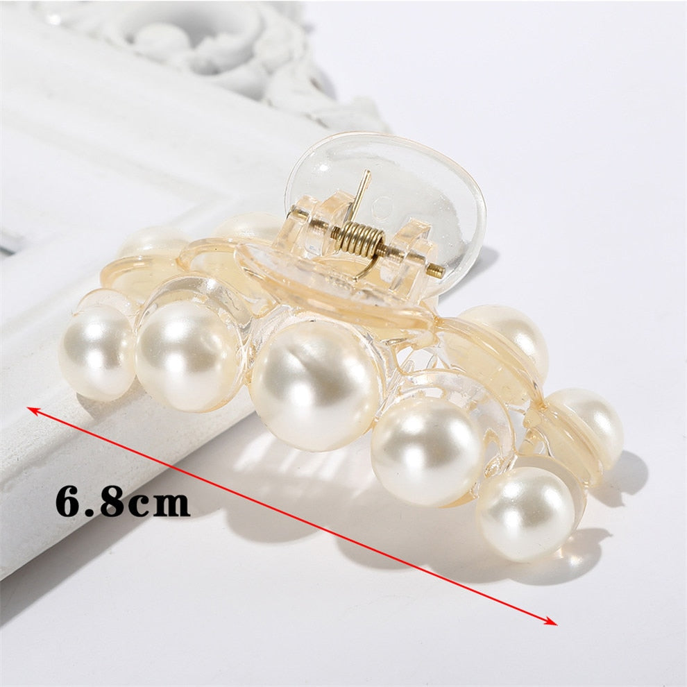 Hyperbole Big Pearls Acrylic Hair Claw Clips Big Size